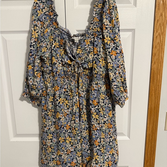 American Eagle Outfitters Dresses & Skirts - American Eagle Outfitters Floral Mini Dress - Blue and Yellow